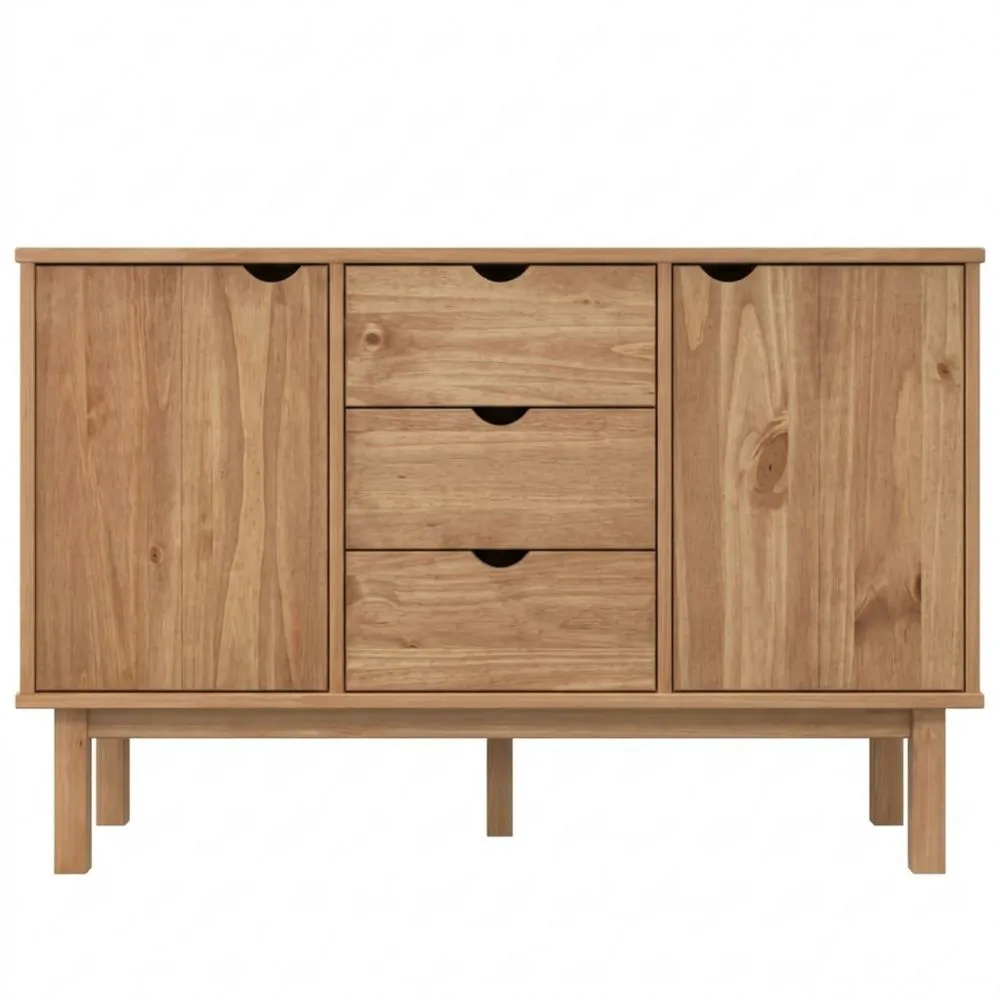 Massivholz Anrichte für Wohnzimmer 113,5x43x73cm