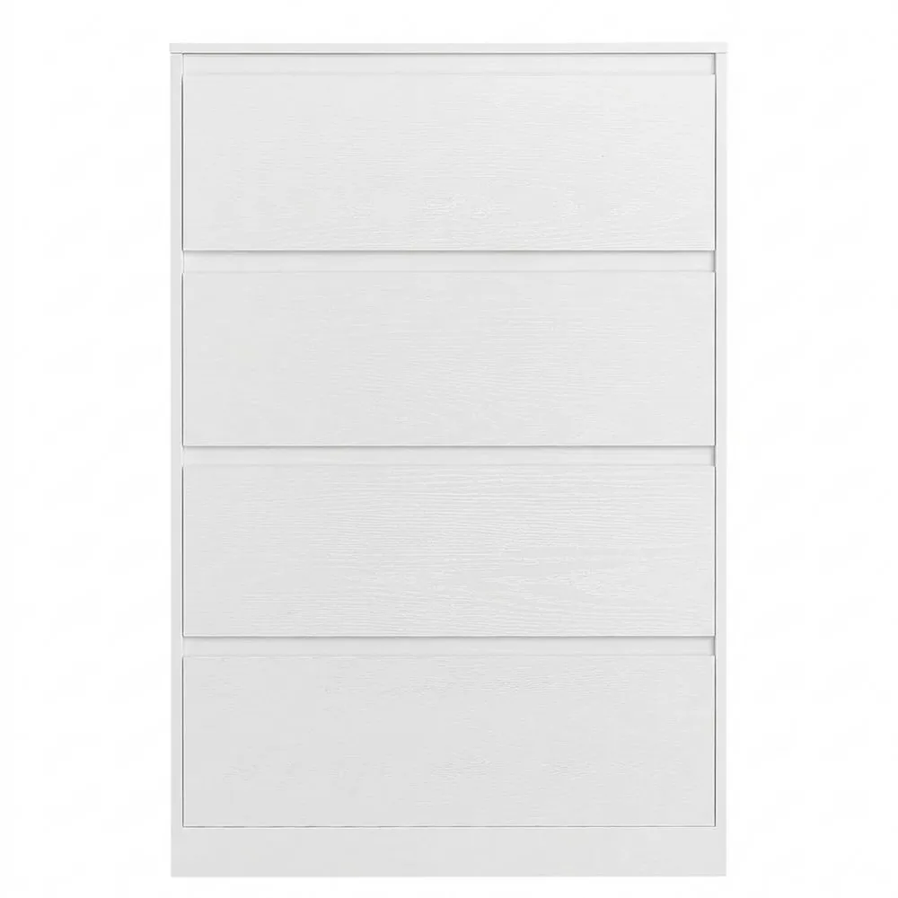 Moderne Kommode mit 4 Schubladen für Schlafzimmer, schneeweiß, 40 x 60 x 97,4 cm