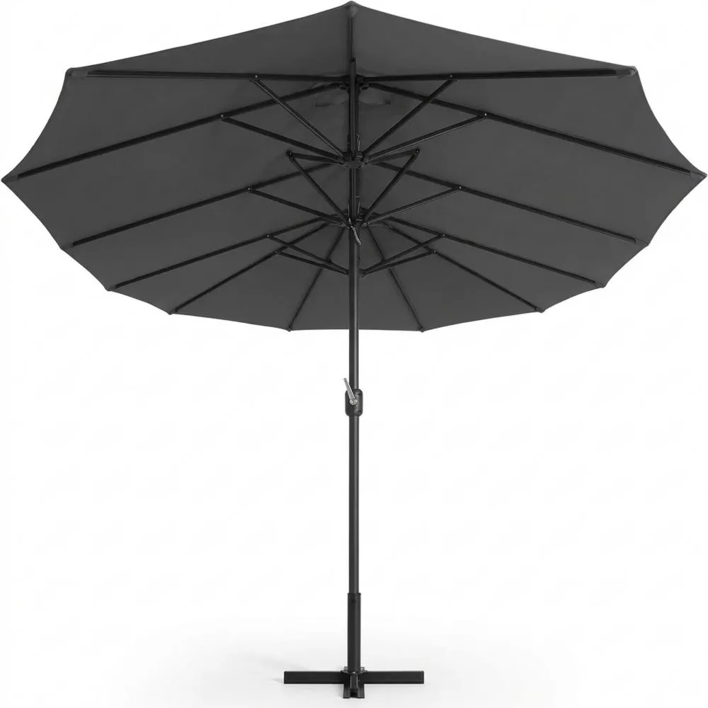 Großer doppelseitiger Sonnenschirm mit UV-Schutz und Kurbel