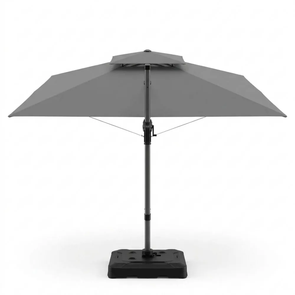 Rechteckiger Ampelschirm 300 x 400 cm mit 360° Kurbel, UV50+ Sonnenschutz, Wasserdicht