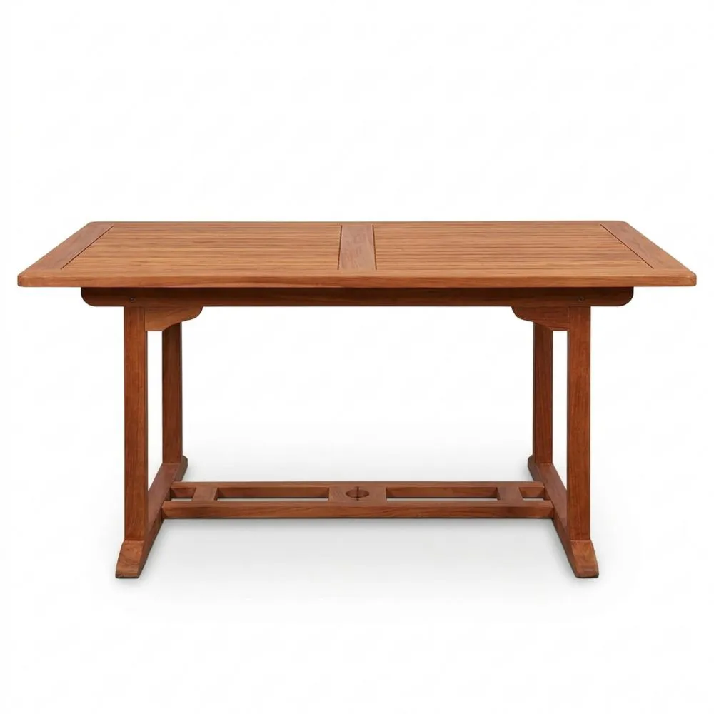 Großer wetterfester Gartentisch aus Eukalyptusholz 200x100 cm