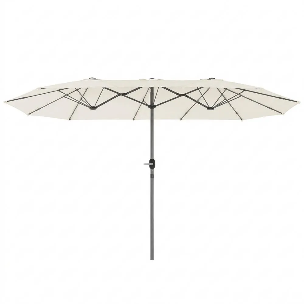 Großer ovaler Sonnenschirm mit UV-Schutz und Kurbel