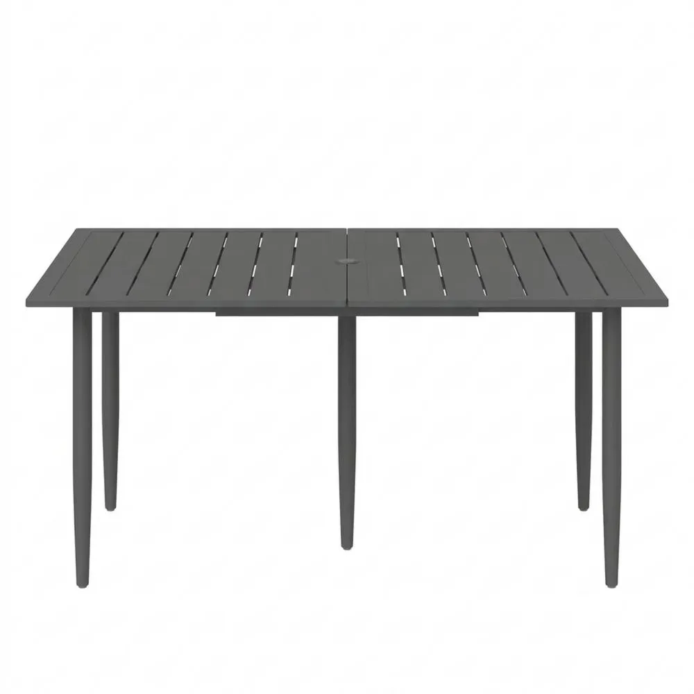 Rechteckiger wetterfester Gartentisch mit Schirmloch