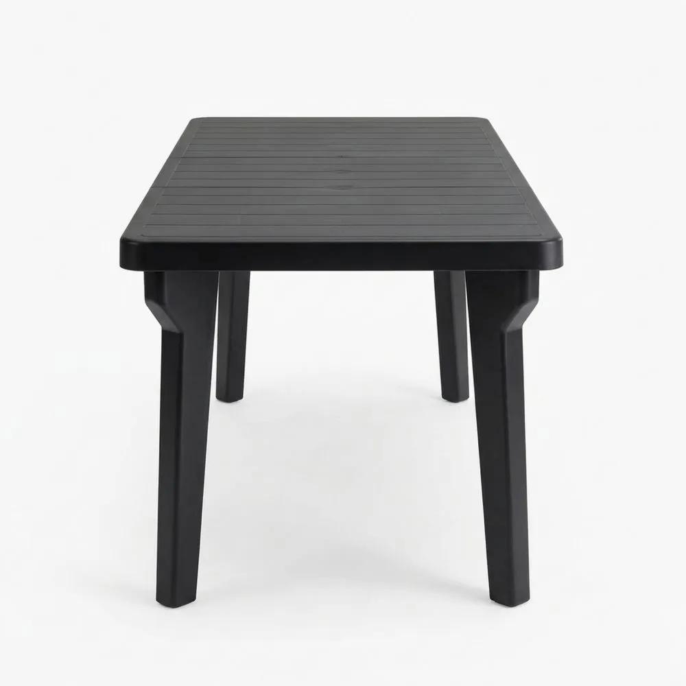 Verlängerbarer Gartentisch aus Kunststoff 160/220 x 90 x 74 cm in Anthrazit