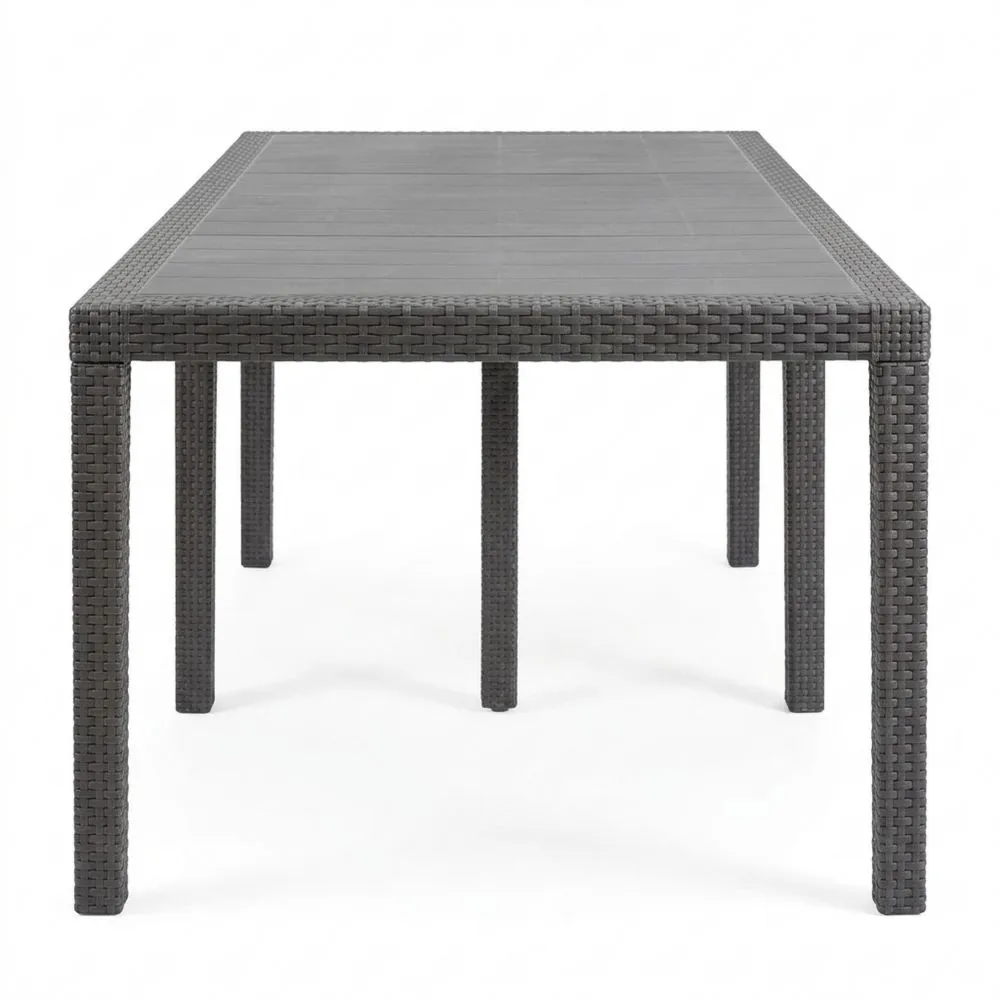 Ausziehbarer Gartentisch in Anthrazit, 150 x 72 x 90 cm bis 220 cm