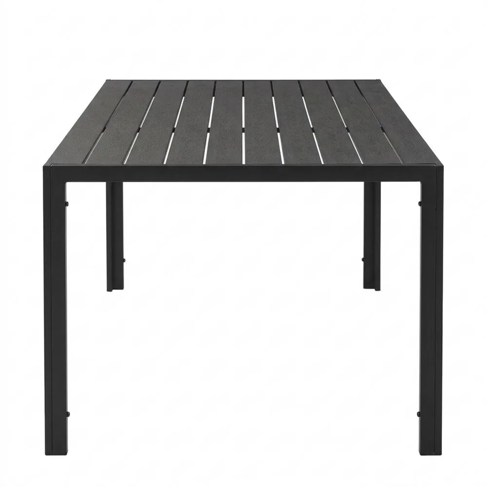 Wetterfester Outdoor-Esstisch aus Aluminium, 150 cm, anthrazit