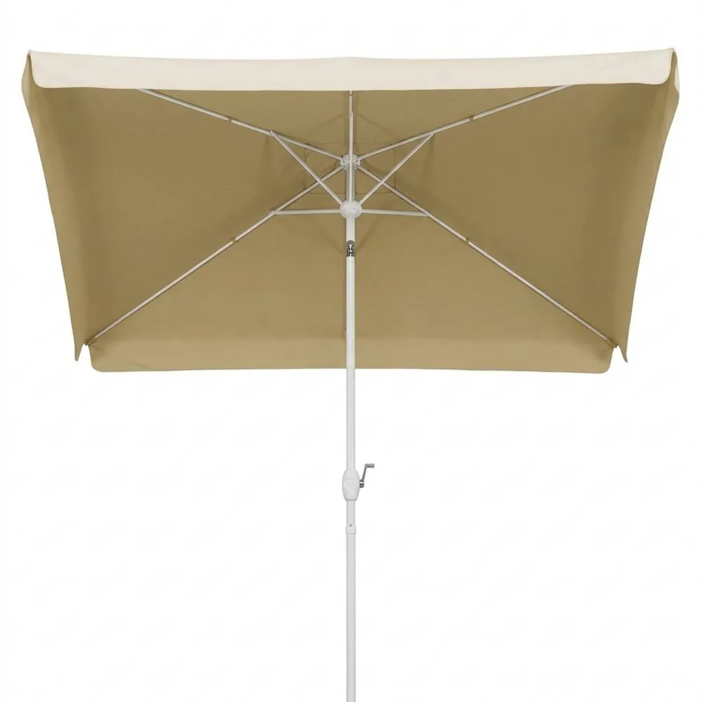 Rechteckiger Sonnenschirm in Naturdesign, 300 x 200 cm, Stahlgestell, Polyesterbezug