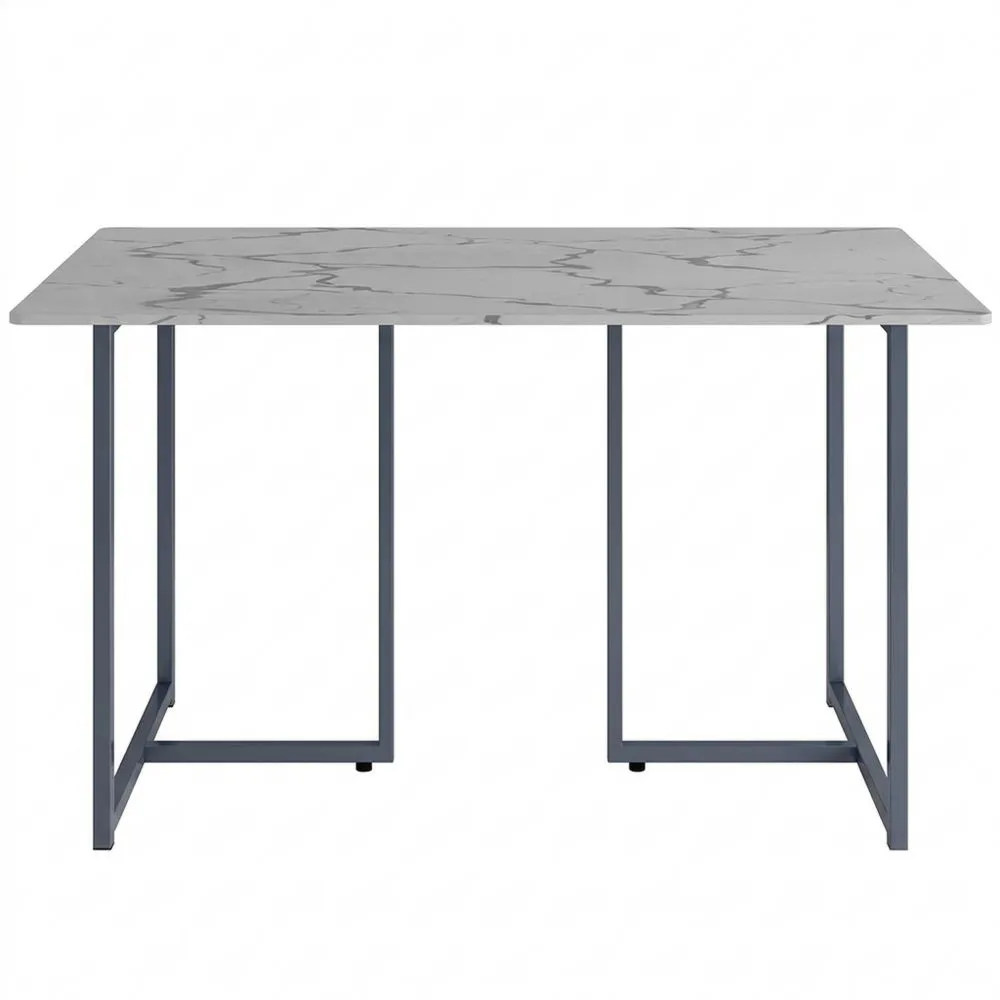 Moderner Esstisch, grau/weiß, 140 x 80 cm
