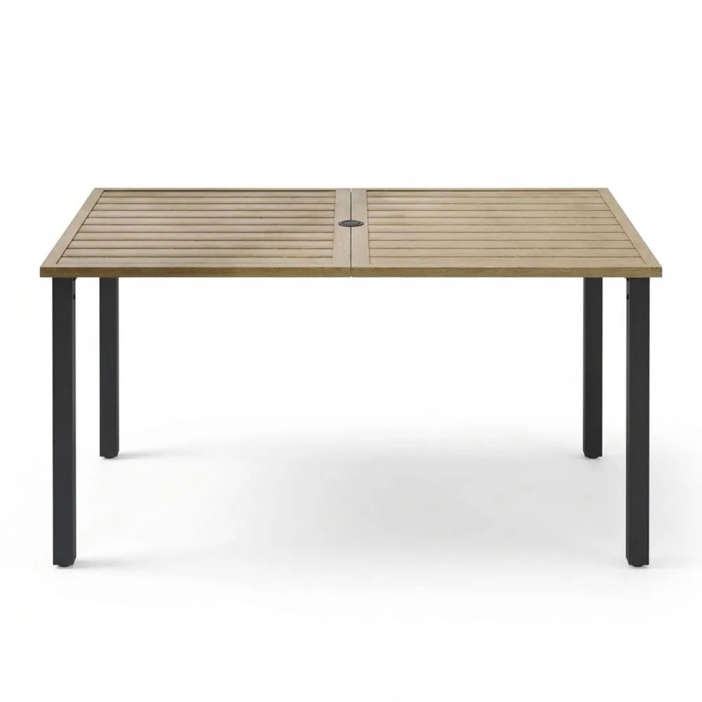 Wetterfester Balkontisch mit Metallplatte, höhenverstellbar