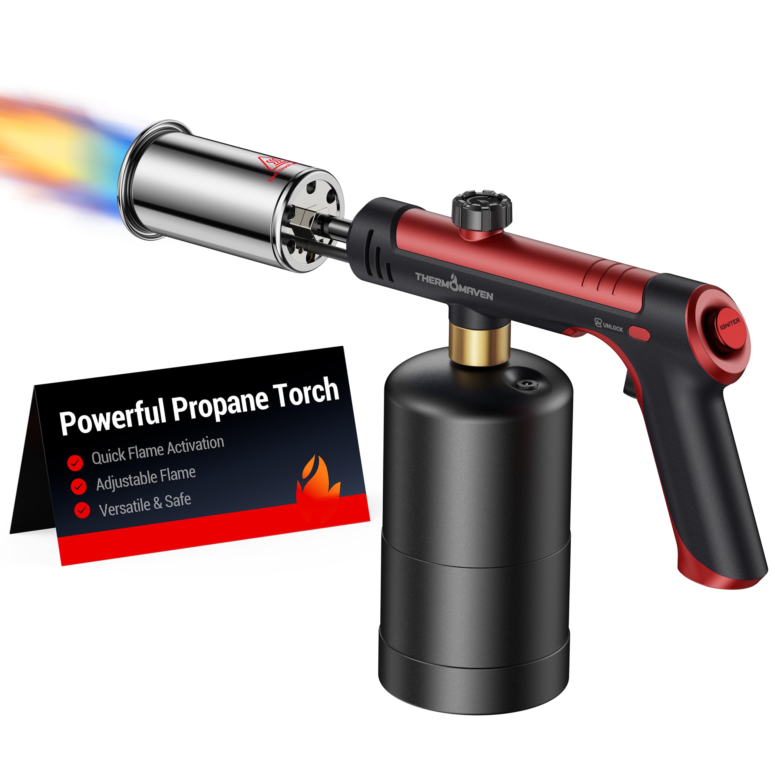 Adjustable Flame Propane Torch for BBQ & Cooking