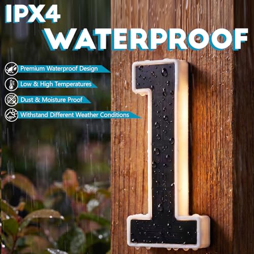 Solar LED House Number, IPX4 Waterproof Address Light