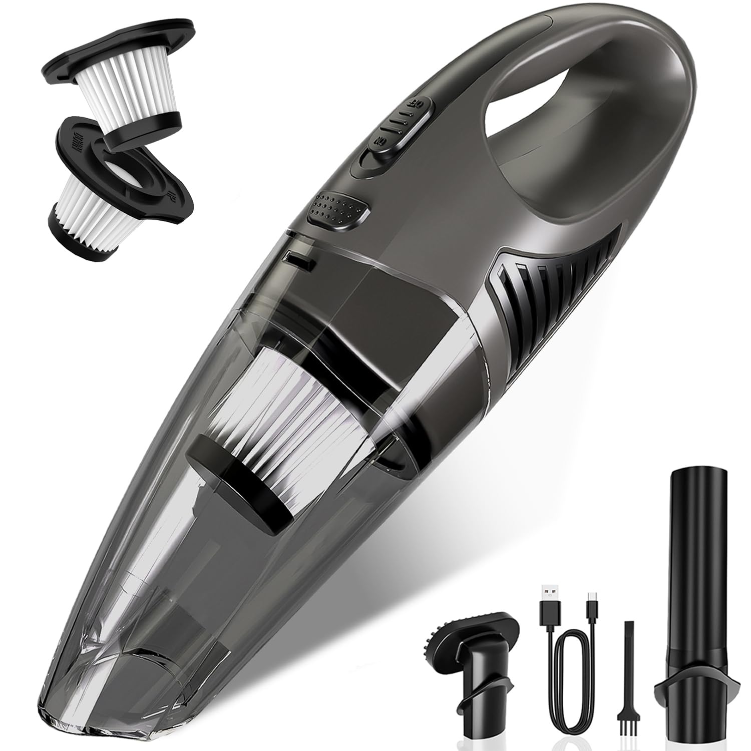 Cordless Handheld Car Vacuum, Rechargeable Wet Dry Mini Vacuum with HEPA Filters for Car Home Pet Hair