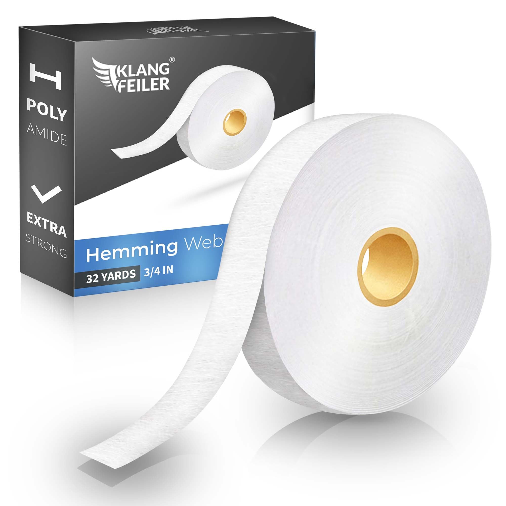 KLANG FEILER 32Yds Iron On Hemming Web, 3/4" No Sew Fusible Tape