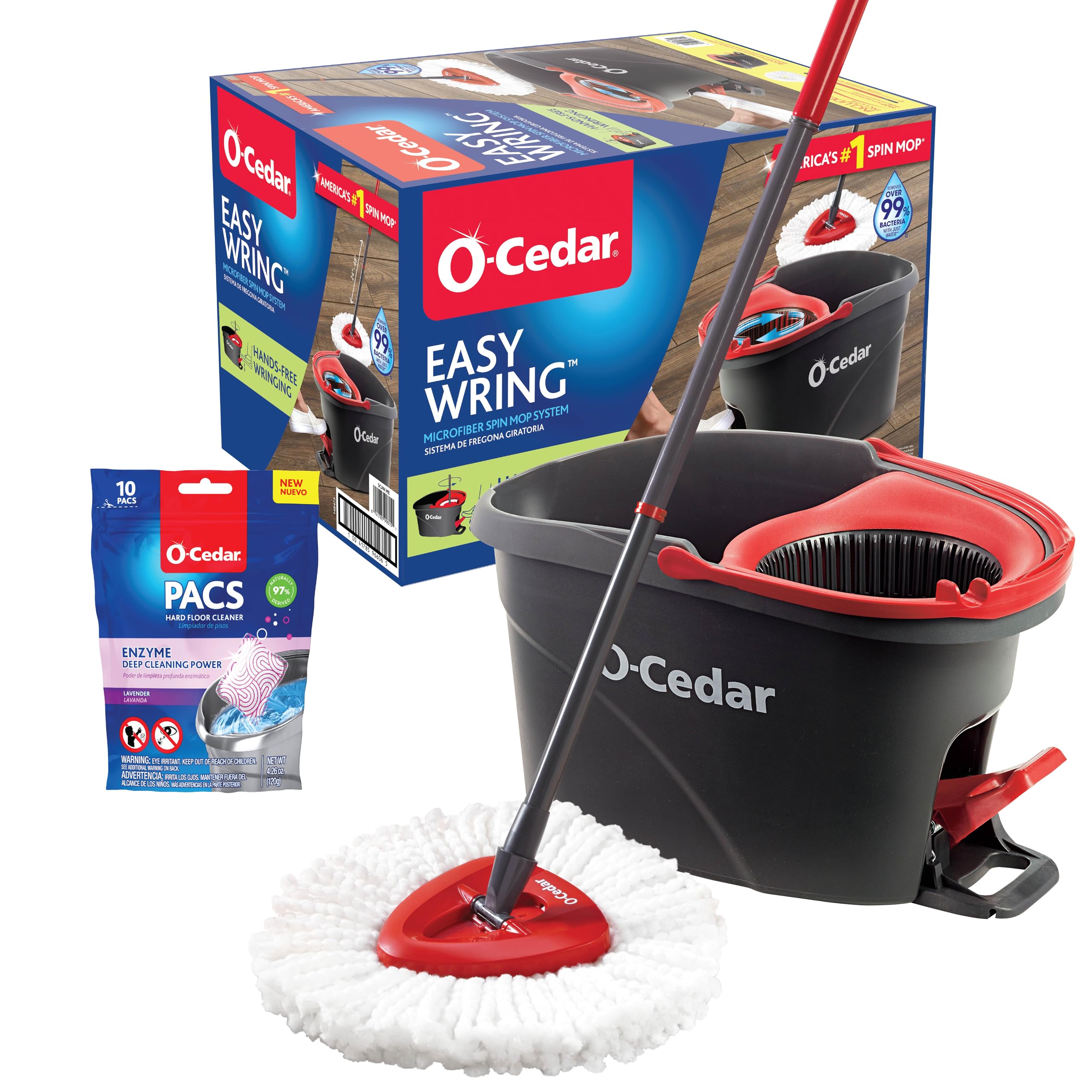O-Cedar EasyWring Microfiber Spin Mop & Bucket Floor Cleaning System