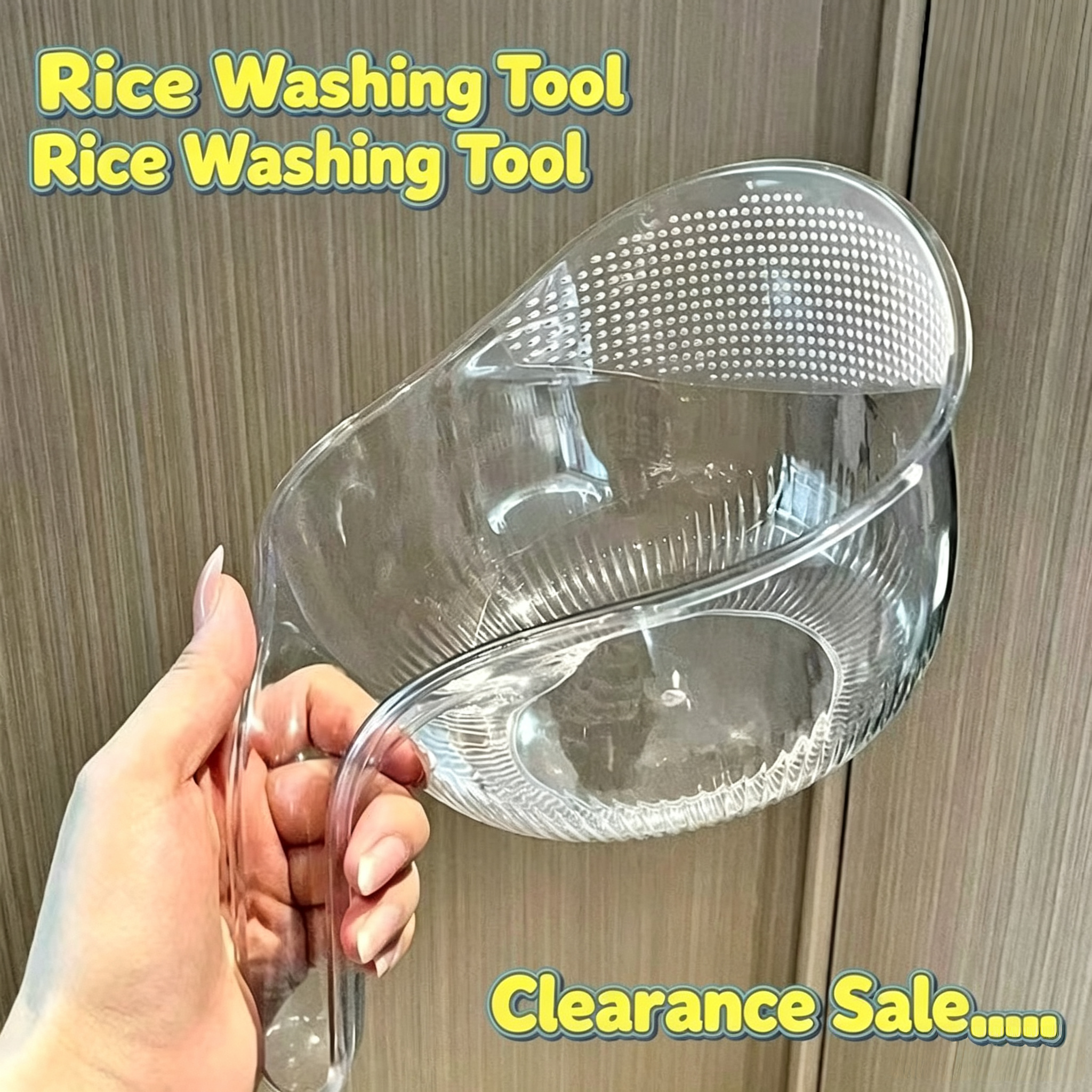 Multi-Purpose Rice Washing Strainer Bowl with Handle