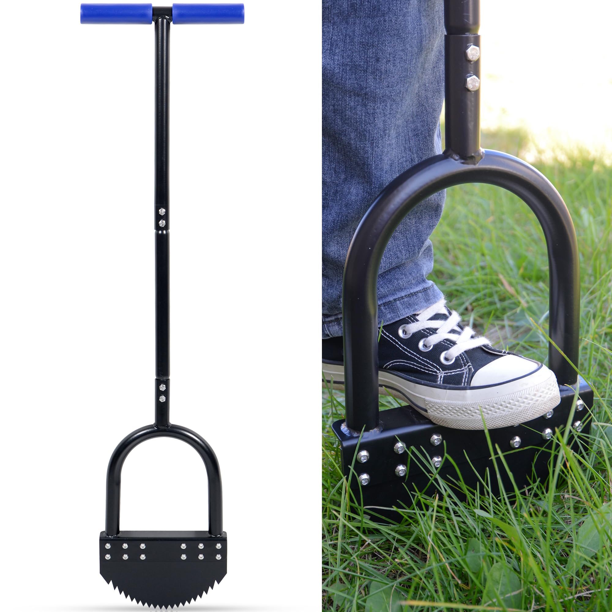 Manual Lawn Edger Tool with Foot Plate, Heavy Duty Grass Border Cutter