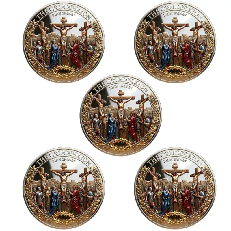 Jesus Crucifixion Christian Challenge Coin, Religious Collectible Faith Gift