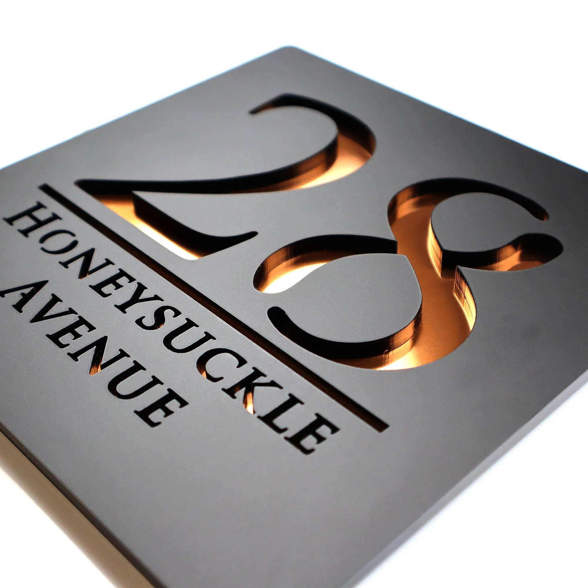 Custom LED Backlit House Number Address Plaque