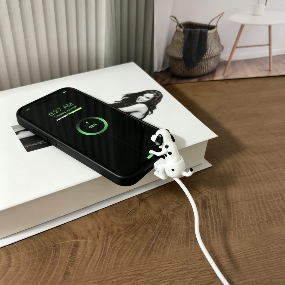 Cute Spot Dog Charger Cable Protector, Funny Phone Charging Cord Accessory
