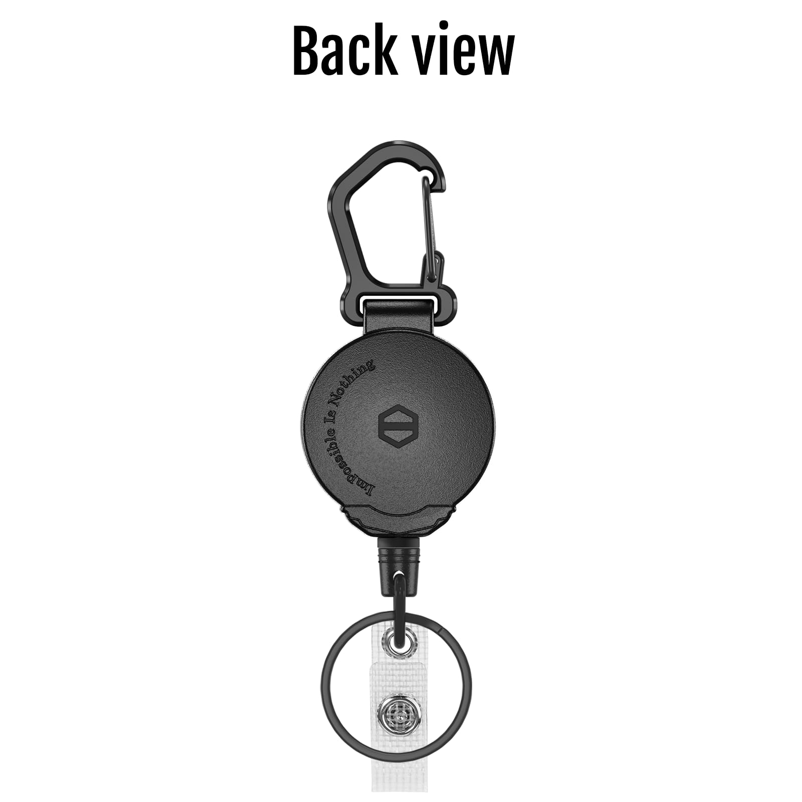 Retractable Keychain Clip, Heavy Duty Badge Reel with Carabiner, Anti-Lost Key Holder for Keys ID Cards & Work Badge
