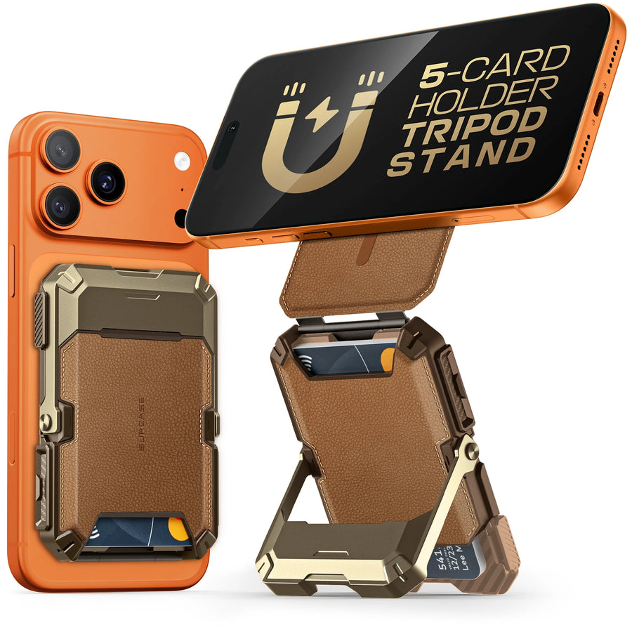 Magnetic Card Holder with Phone Stand, 5-Card Wallet for MagSafe