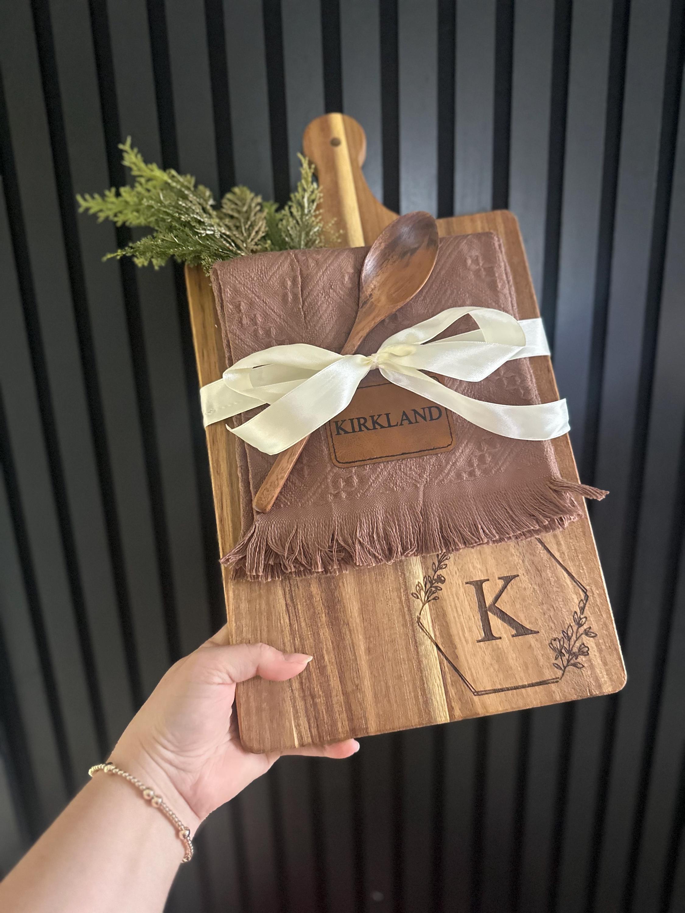 Personalized Wooden Serving Board & Spoon Gift Set