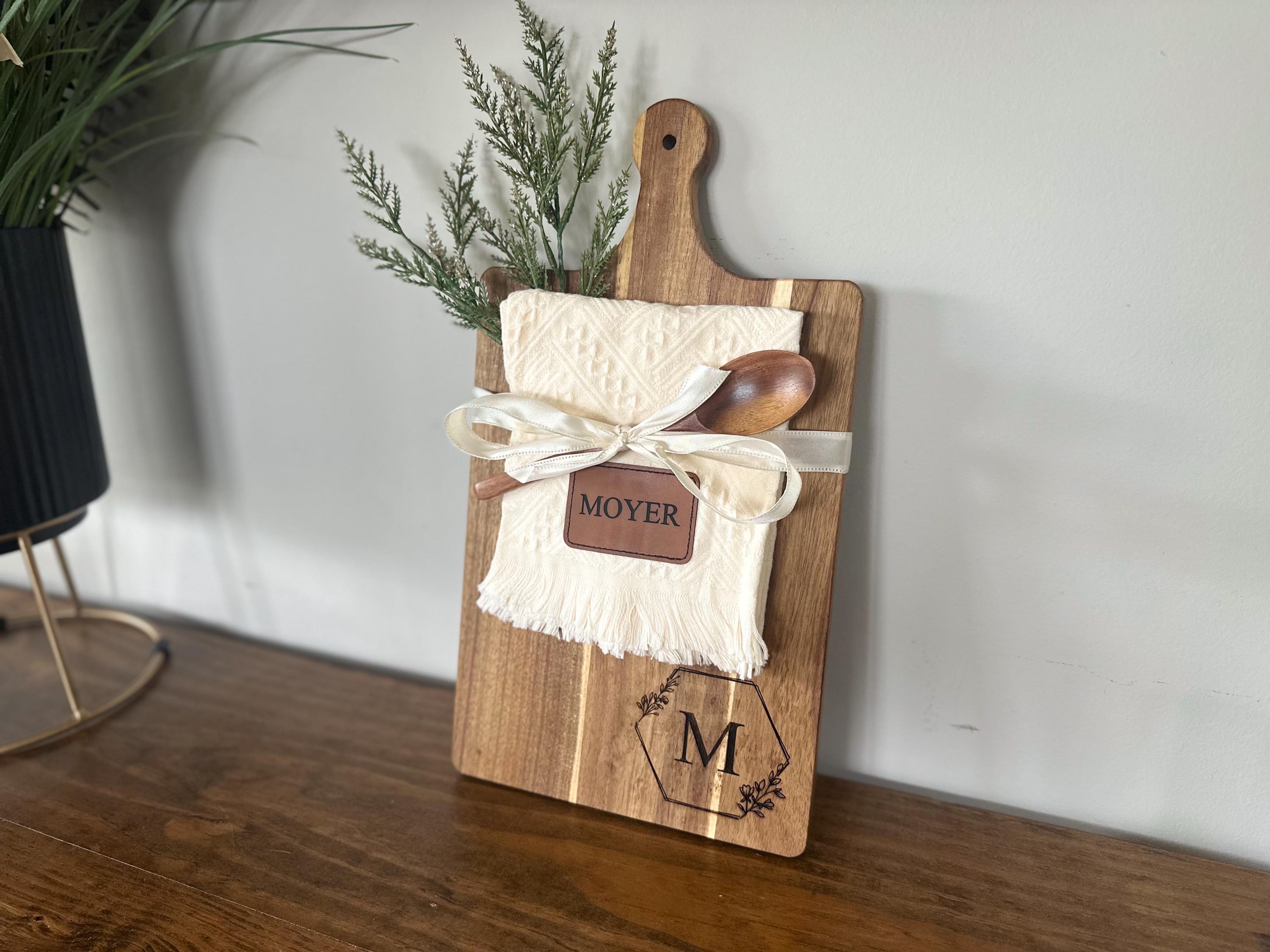 Personalized Wooden Serving Board & Spoon Gift Set