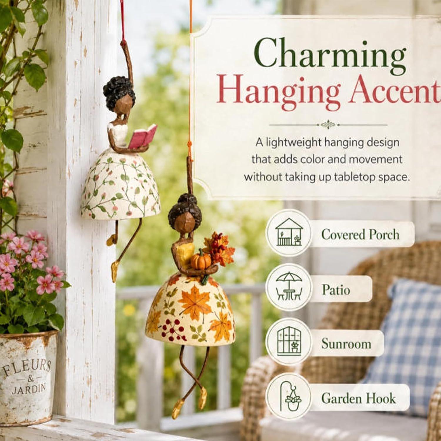 Handcrafted Hanging Garden Lady Figurine – Whimsical Floral Home Decor