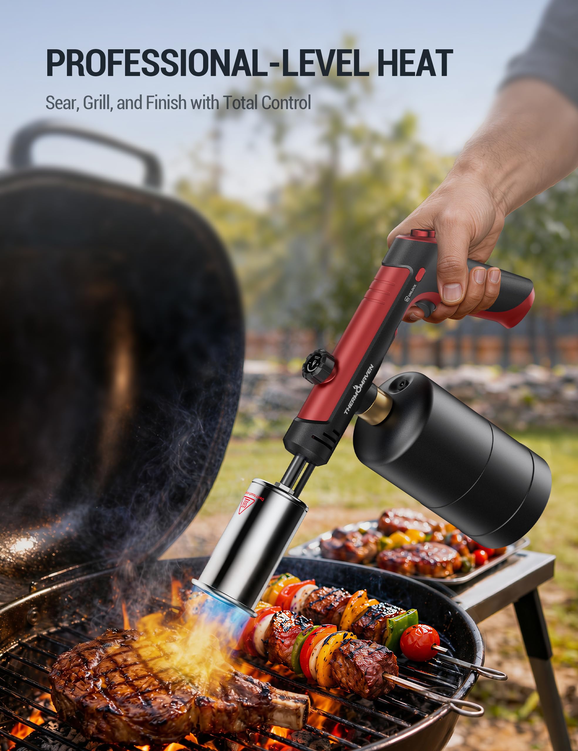 Adjustable Flame Propane Torch for BBQ & Cooking