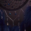 Black Moon Dreamcatcher with Dark Blue Feathers & Crystal Pendant
