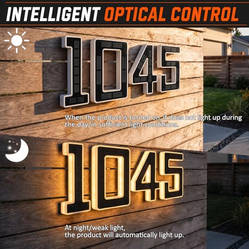 Solar LED House Number, IPX4 Waterproof Address Light