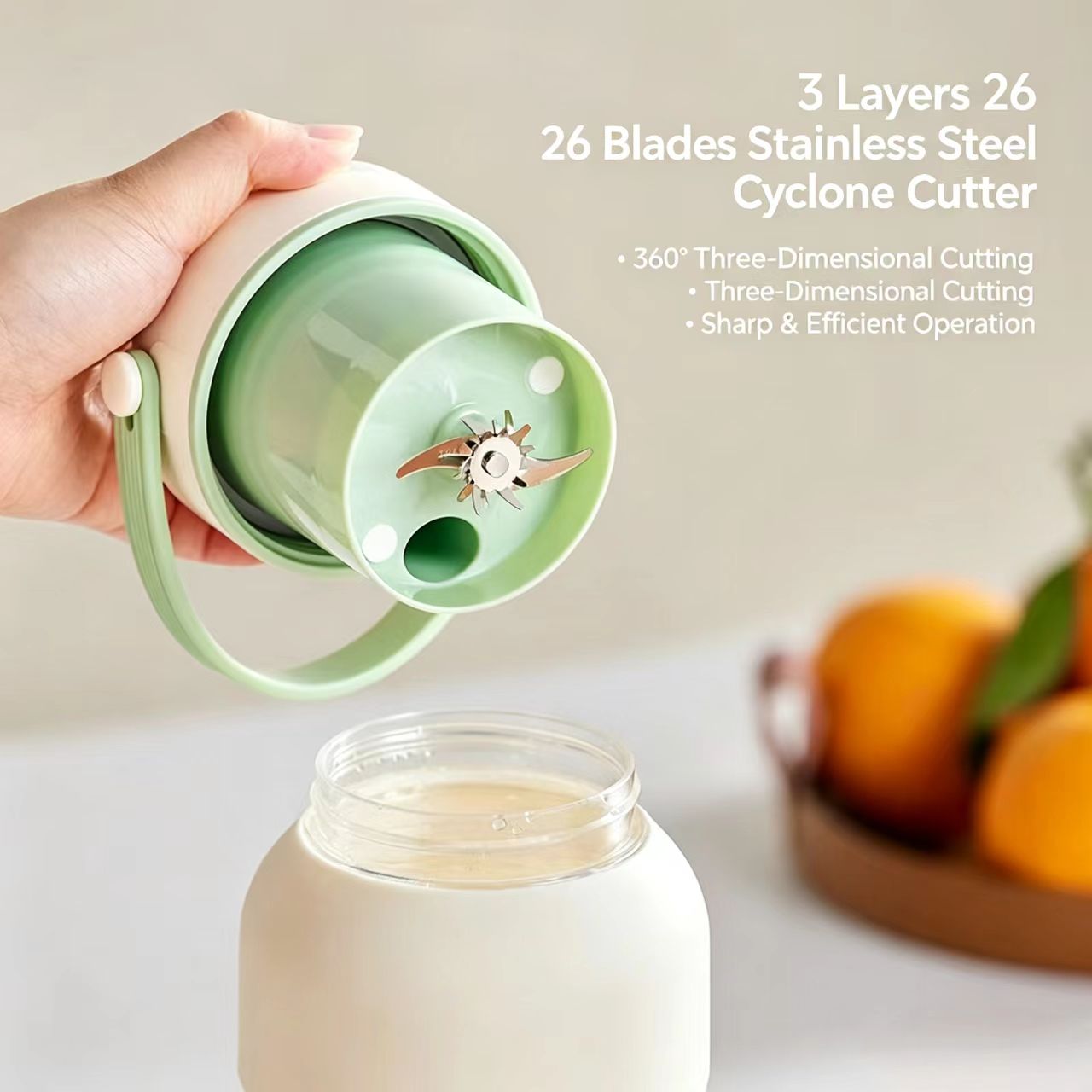 37oz Portable Blender Tumbler with Dual Lids, USB Rechargeable Juicer Cup