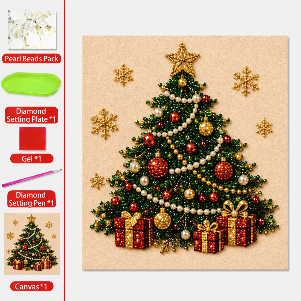 Christmas Pearl Bead Santa Wall Decor Painting
