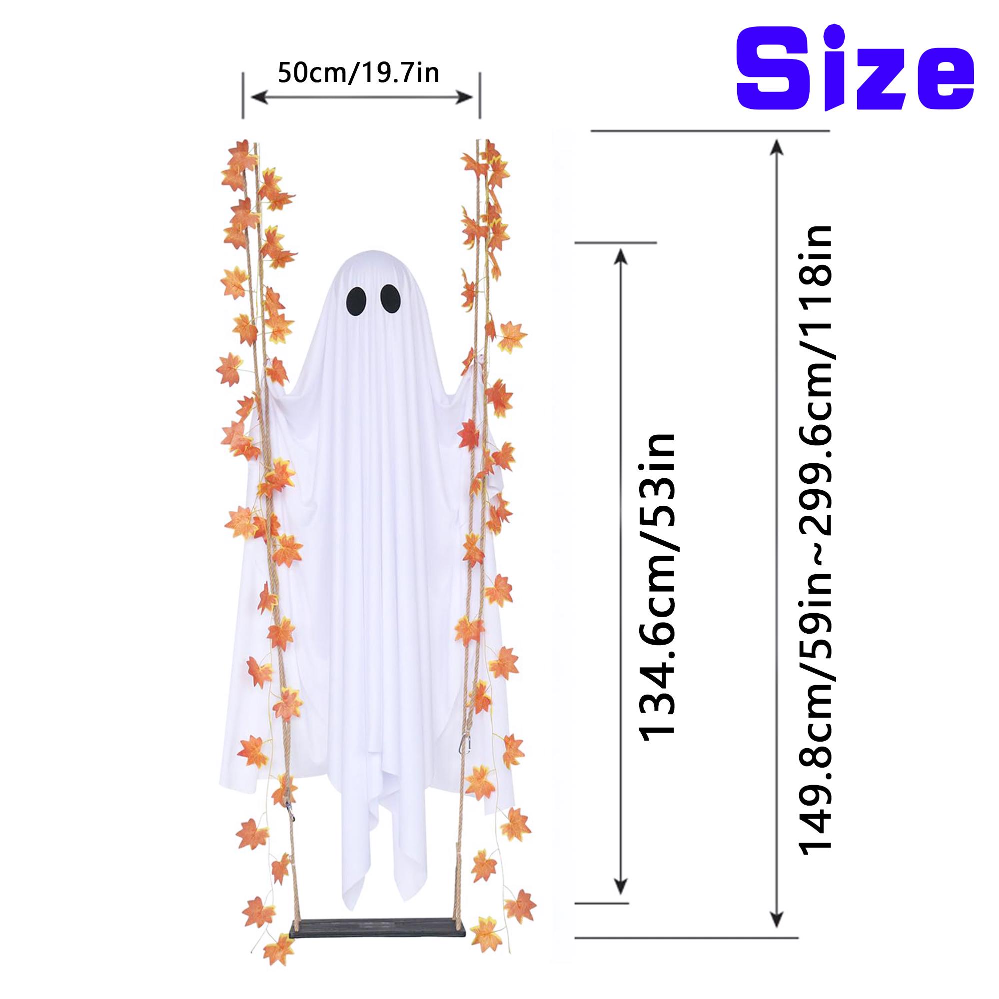 Halloween Ghost Swing Outdoor Decoration – Spooky Witch Hat Hanging Yard Decor
