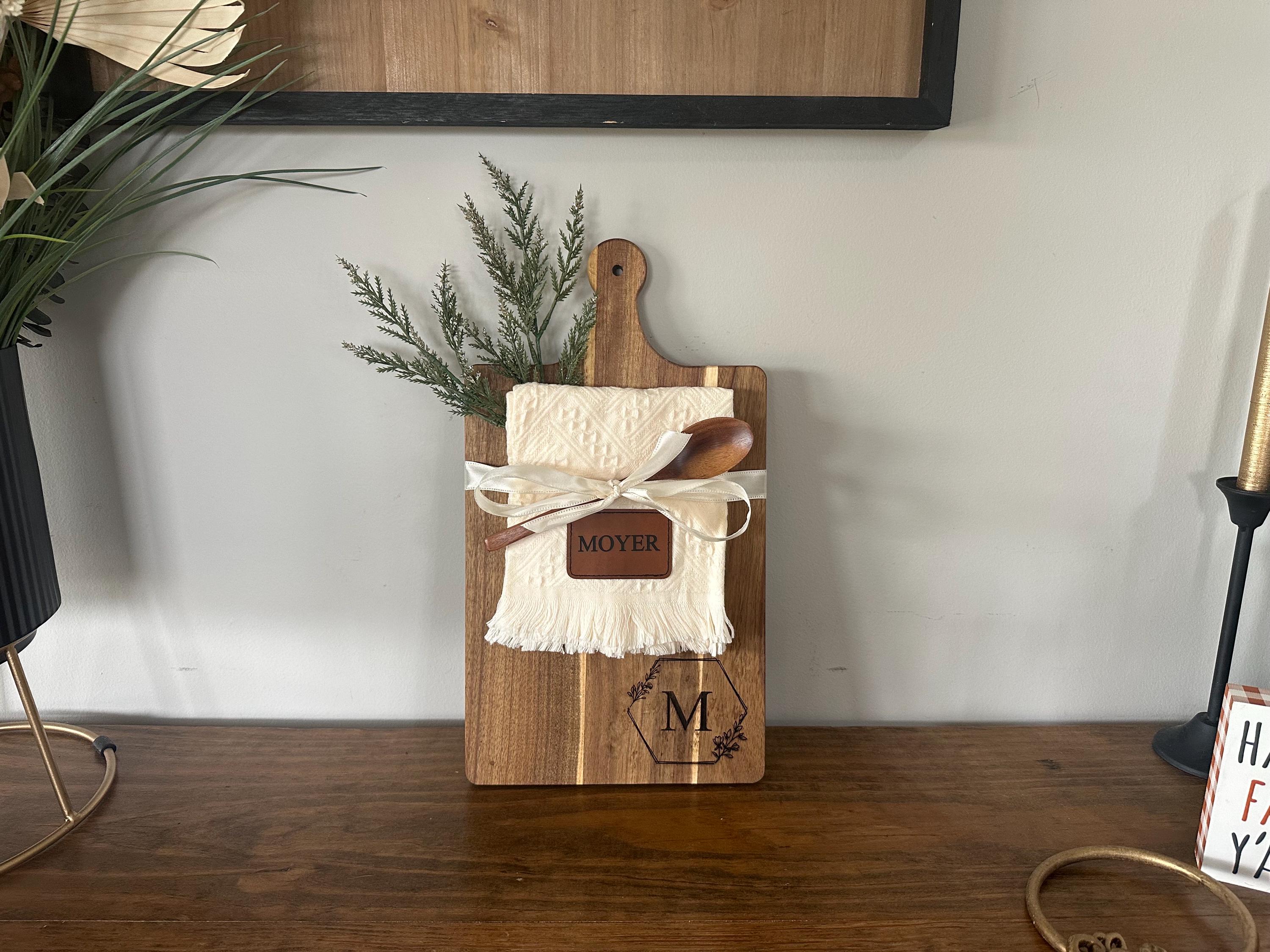 Personalized Wooden Serving Board & Spoon Gift Set