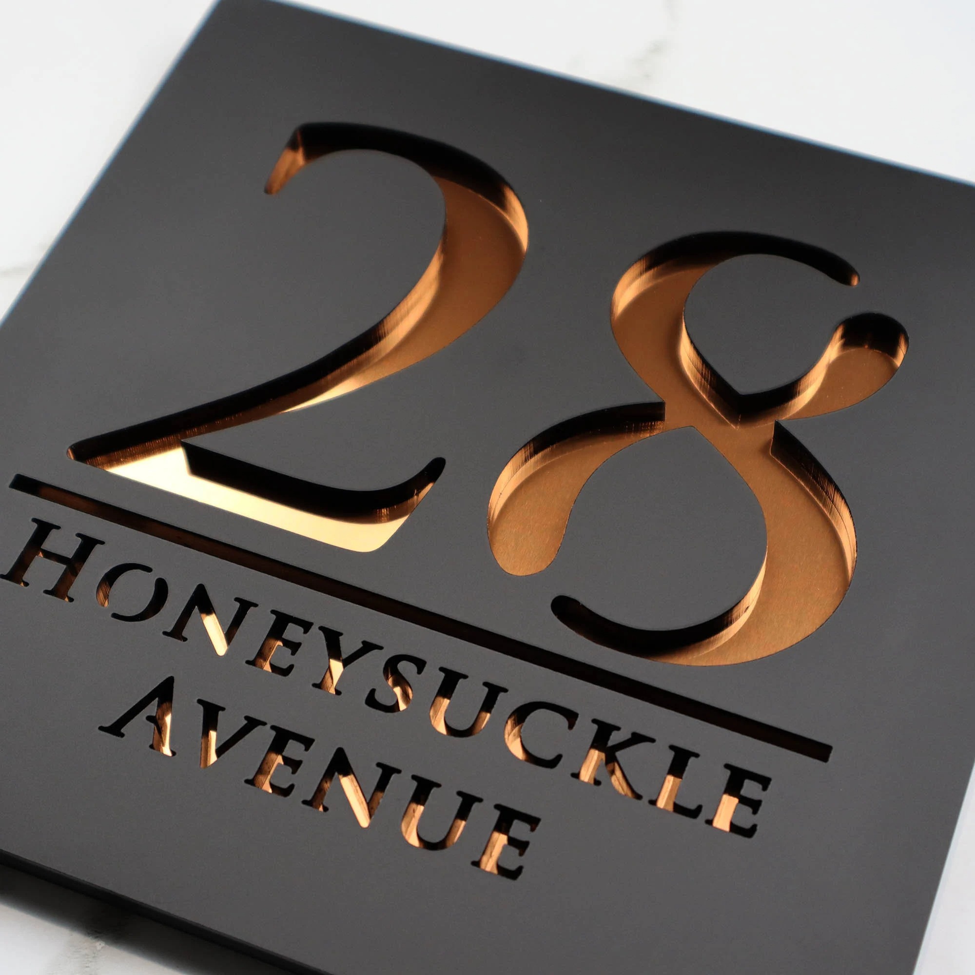 Custom LED Backlit House Number Address Plaque
