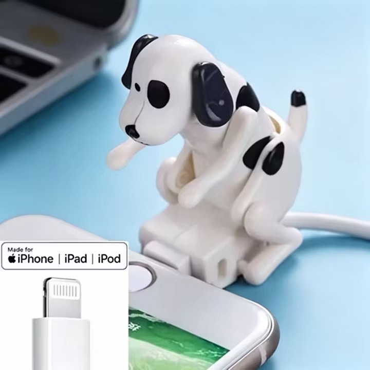 Cute Spot Dog Charger Cable Protector, Funny Phone Charging Cord Accessory