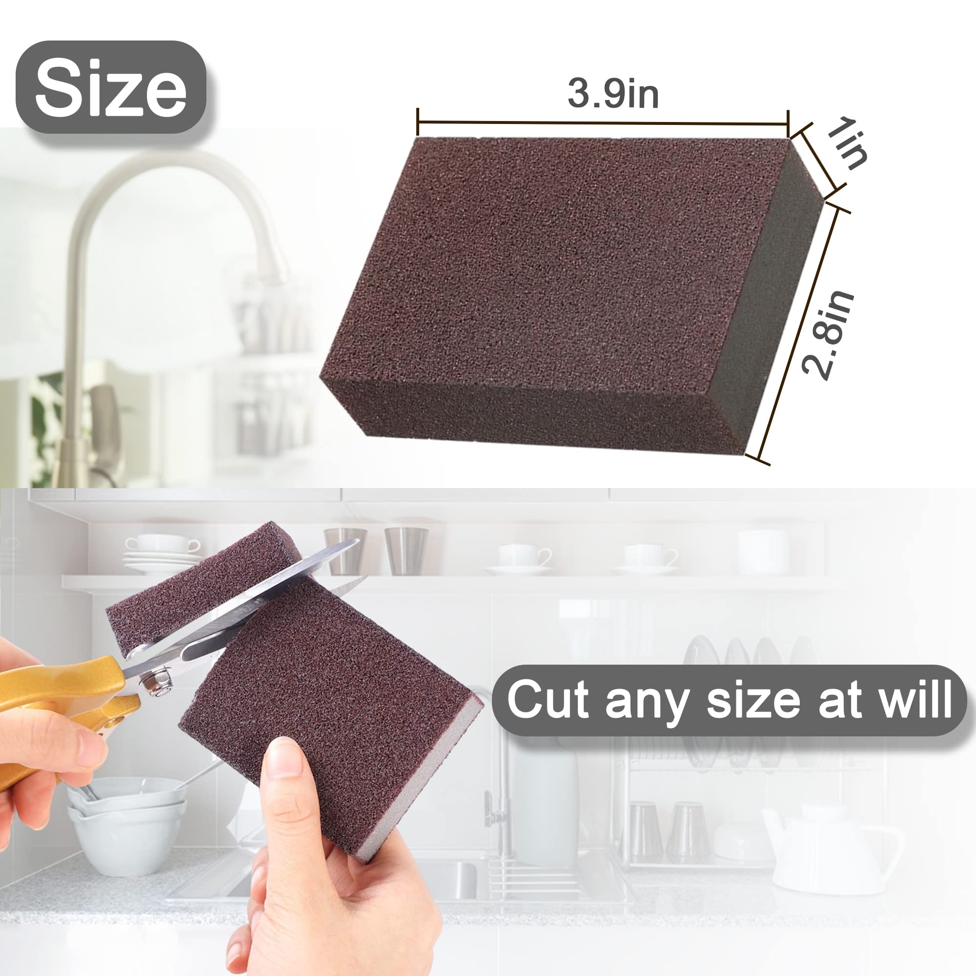 Carborundum Cleaning Sponge, Heavy Duty Rust Stain Eraser for Pots & Pans