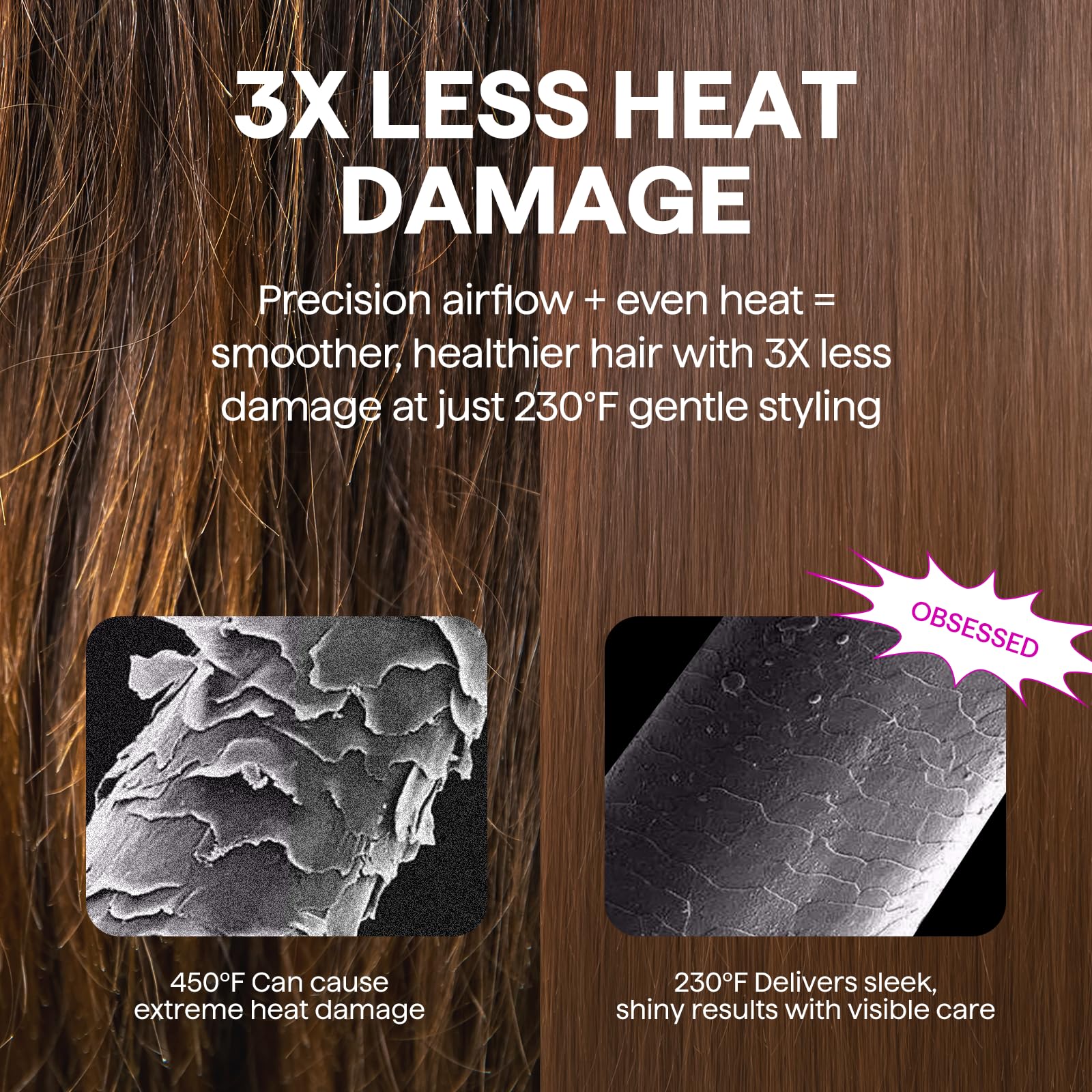 5 in 1 Interchangeable Hot Air Brush, Ionic Hair Dryer & Styling Volumizer