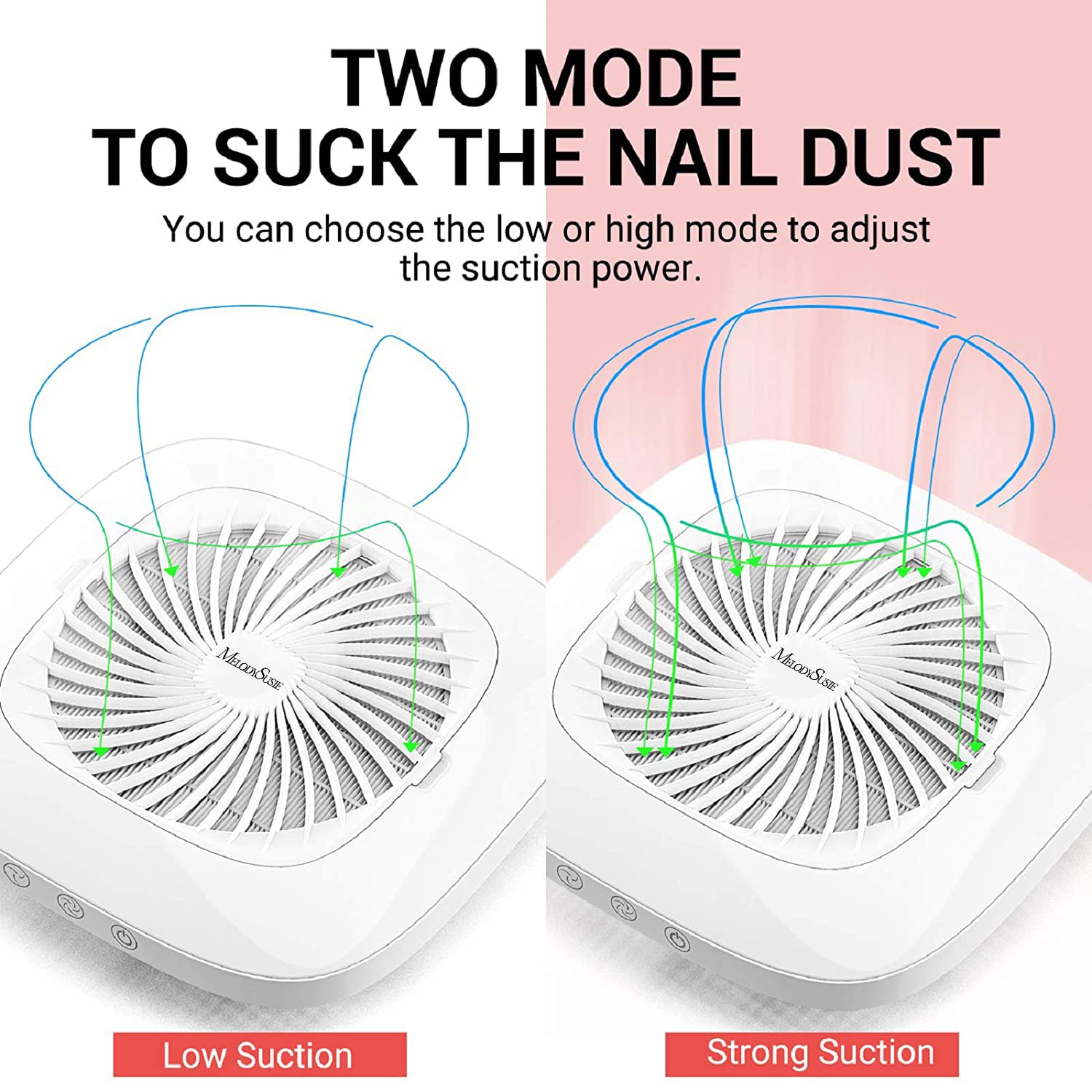 MelodySusie 2-Speed Nail Dust Collector Vacuum Fan