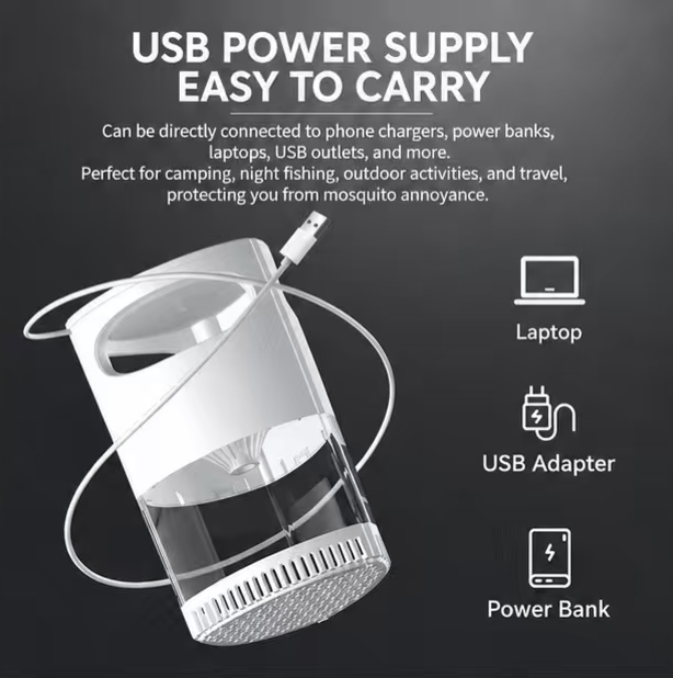 UV Suction Mosquito Trap, Silent Indoor Bug Catcher Safe for Pets