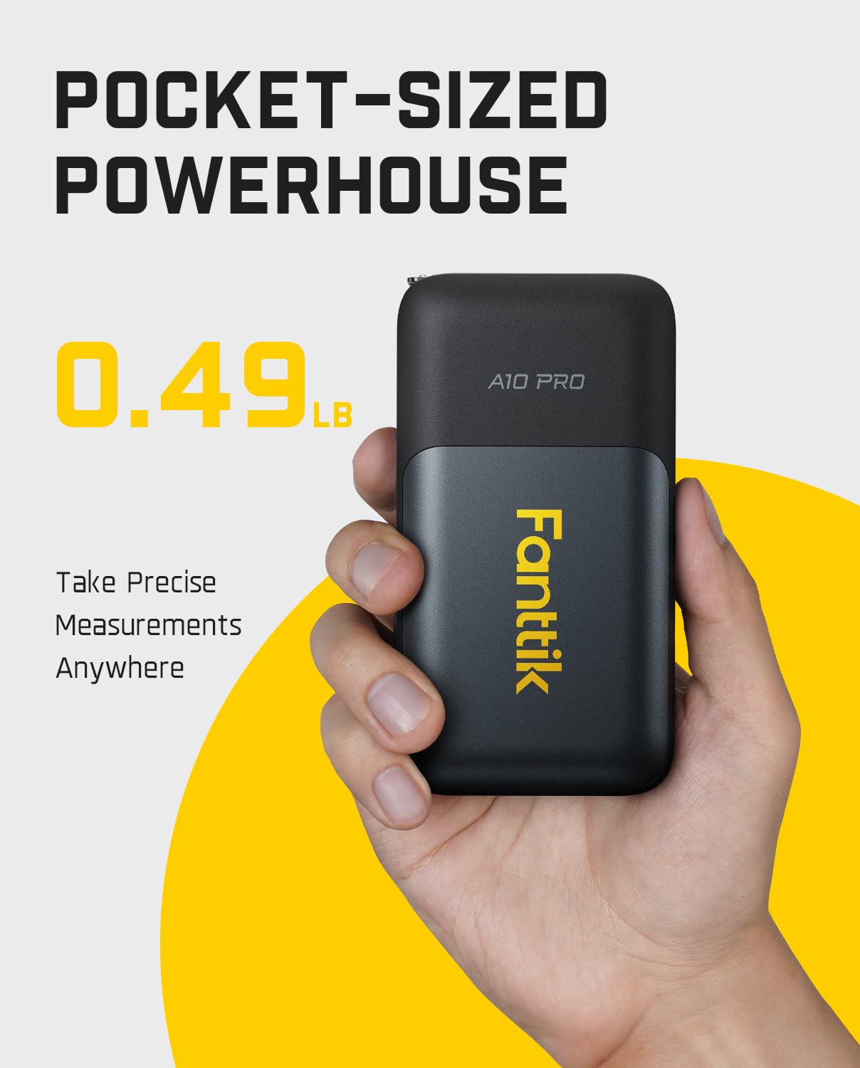 Fanttik A10 Pro Laser Tape Measure, 2-in-1 Digital Laser Distance Meter with LCD Display