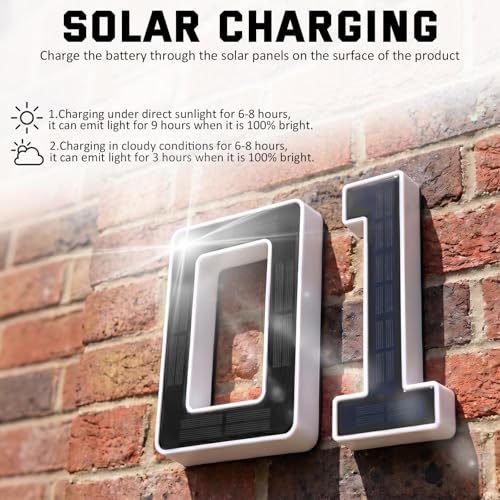 Solar LED House Number, IPX4 Waterproof Address Light