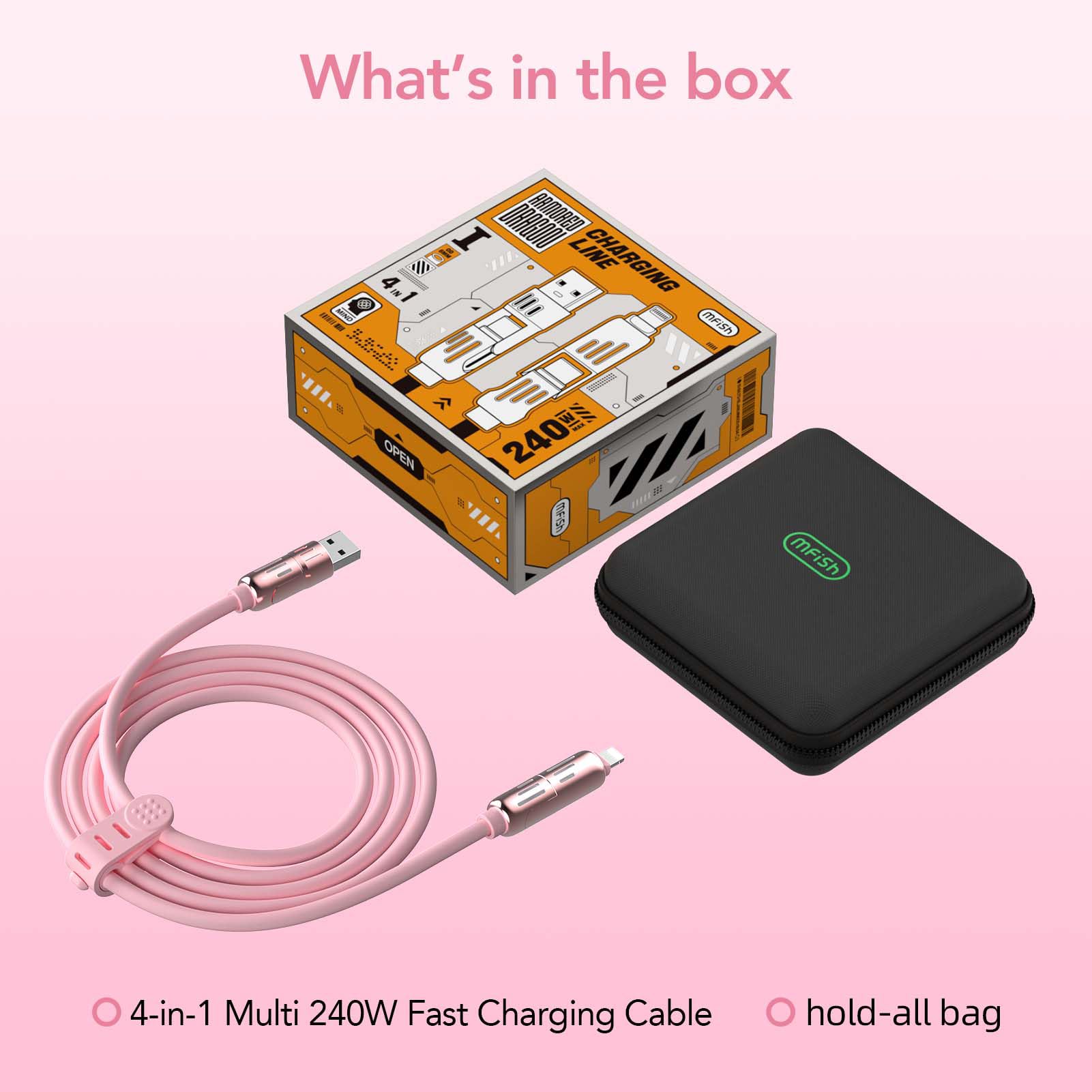6 in 1 Rotating Multi Fast Charging USB Cable