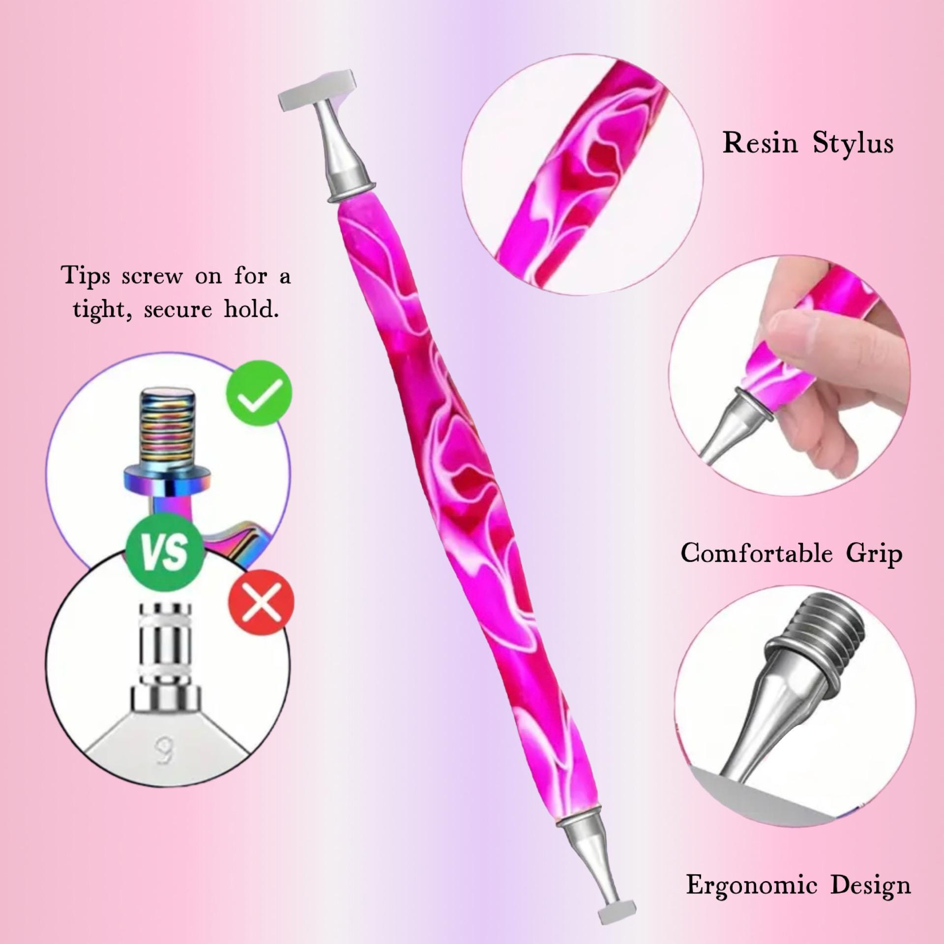Resin Diamond Painting Pen with Metal Tips, DIY Diamond Art Tool Set