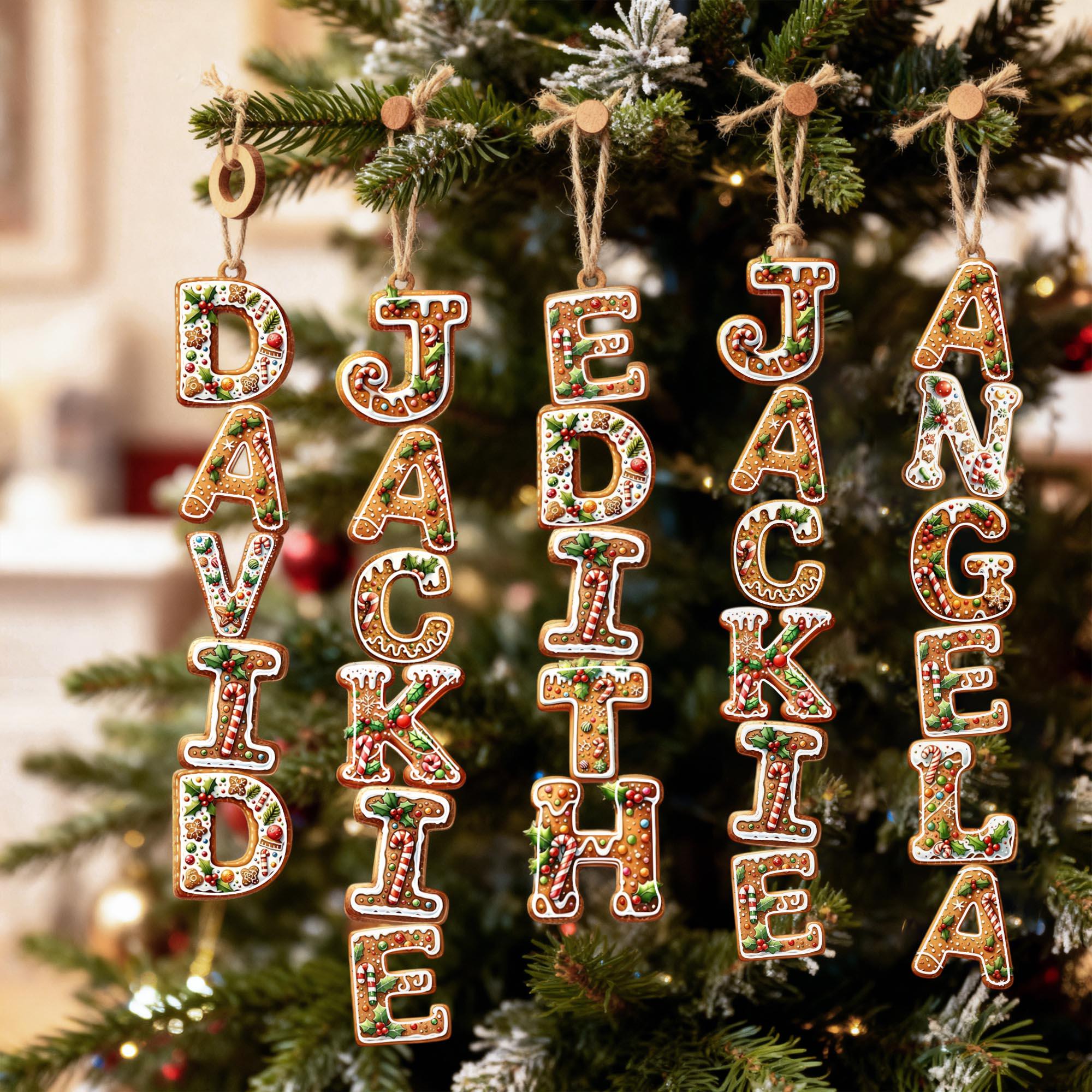 Personalized Christmas Name Ornaments – Festive Wooden Tree Hanging Decorations