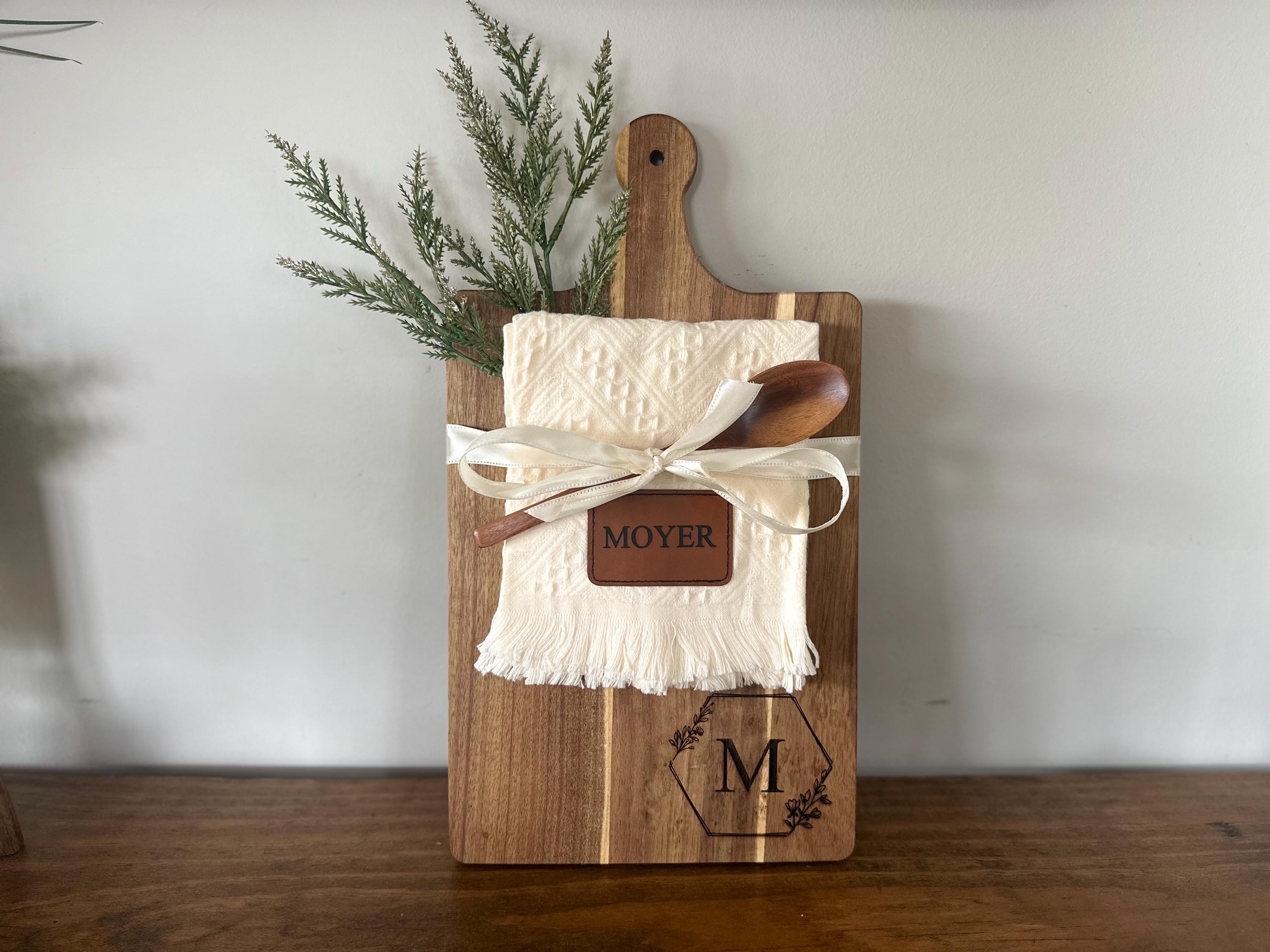 Personalized Wooden Serving Board & Spoon Gift Set