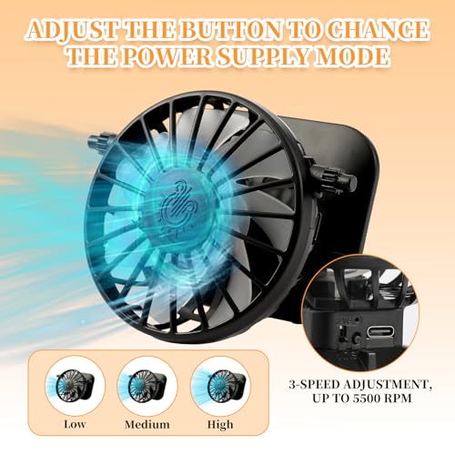 Solar Fan Sun Hat, UPF 50+ Wide Brim Cooling Hat with 2 Solar/USB Powered Fans, Black Bucket Hat for Fishing Hiking Camping
