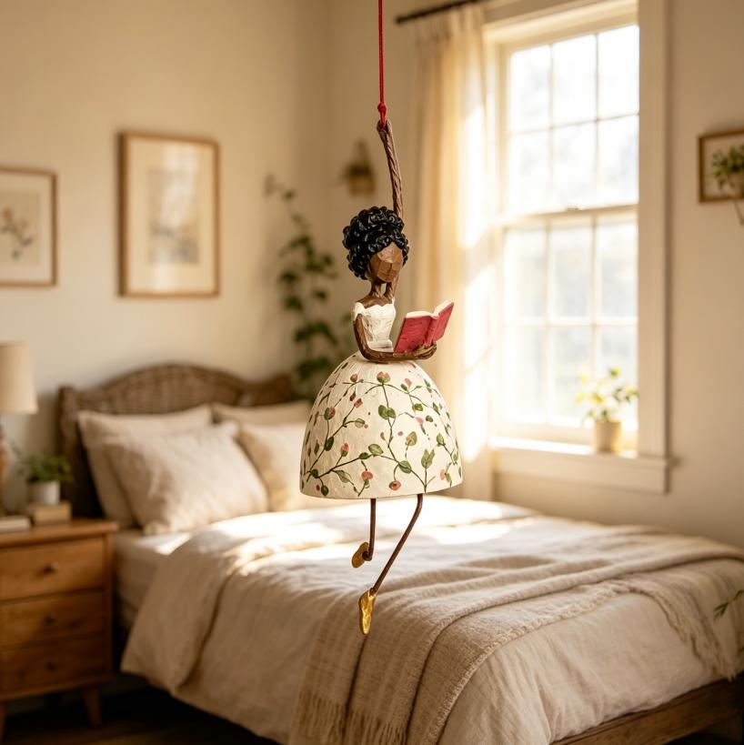 Handcrafted Hanging Garden Lady Figurine – Whimsical Floral Home Decor