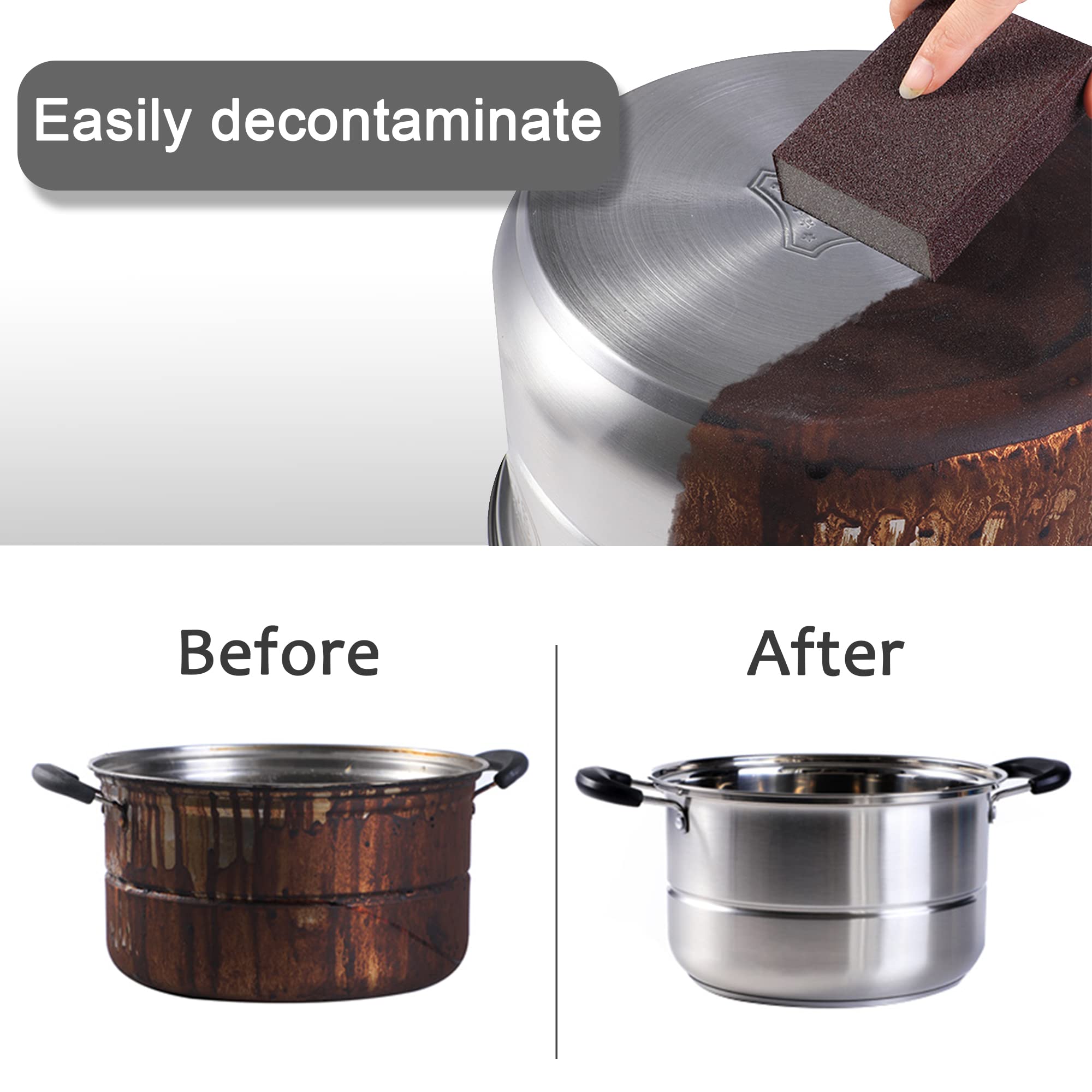 Carborundum Cleaning Sponge, Heavy Duty Rust Stain Eraser for Pots & Pans